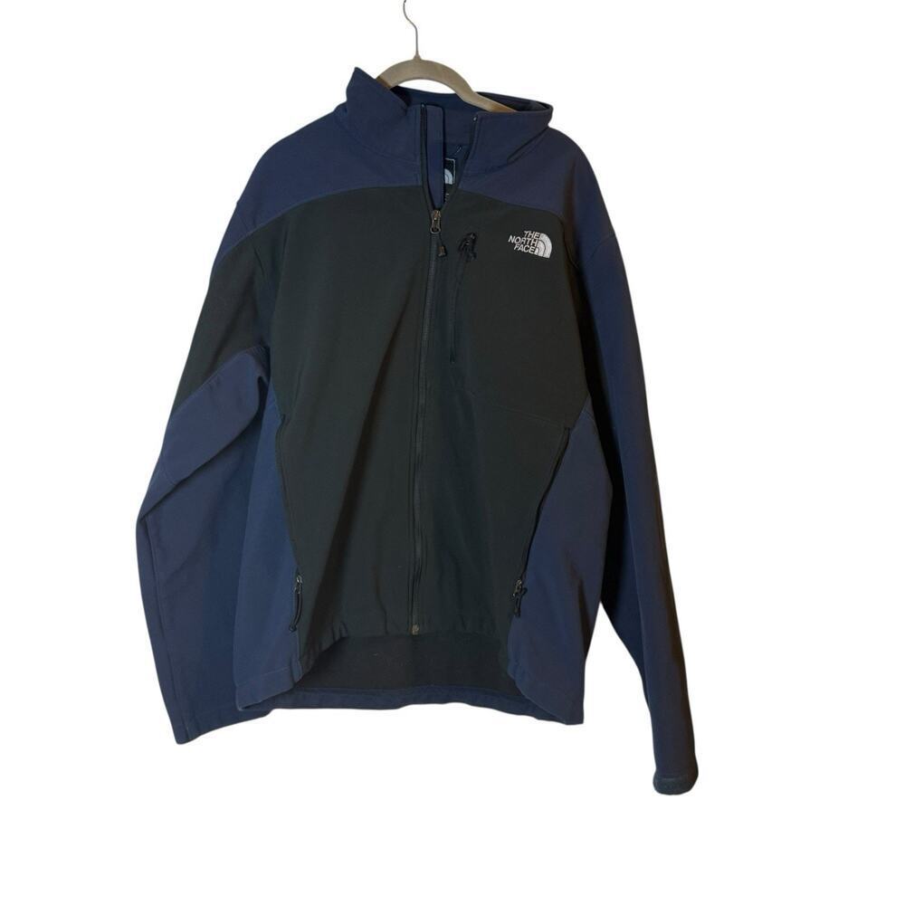 The North Face Men’s Large Apex Softshell Jacket Navy Black Full Zip Windproof